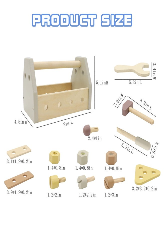 ليدر جوي مجموعة أدوات خشبية مونتيسوري من ليدر جوي، مجموعة ألعاب بناء تعليمية للأطفال الصغار، صندوق لعب، أدوات لعب لمرحلة ما قبل المدرسة، لعبة بناء خشبية (أصفر) - Image 2